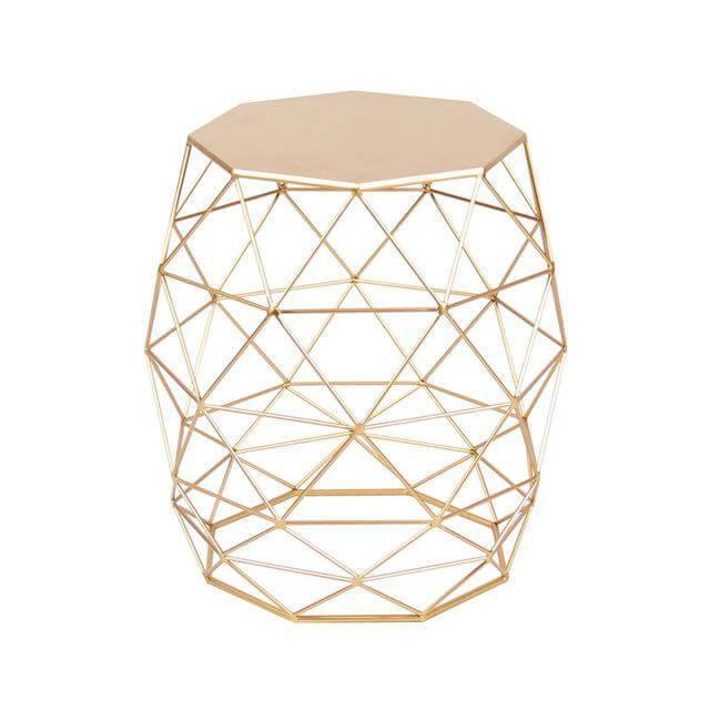 Elegant Metallic Nightstand Table