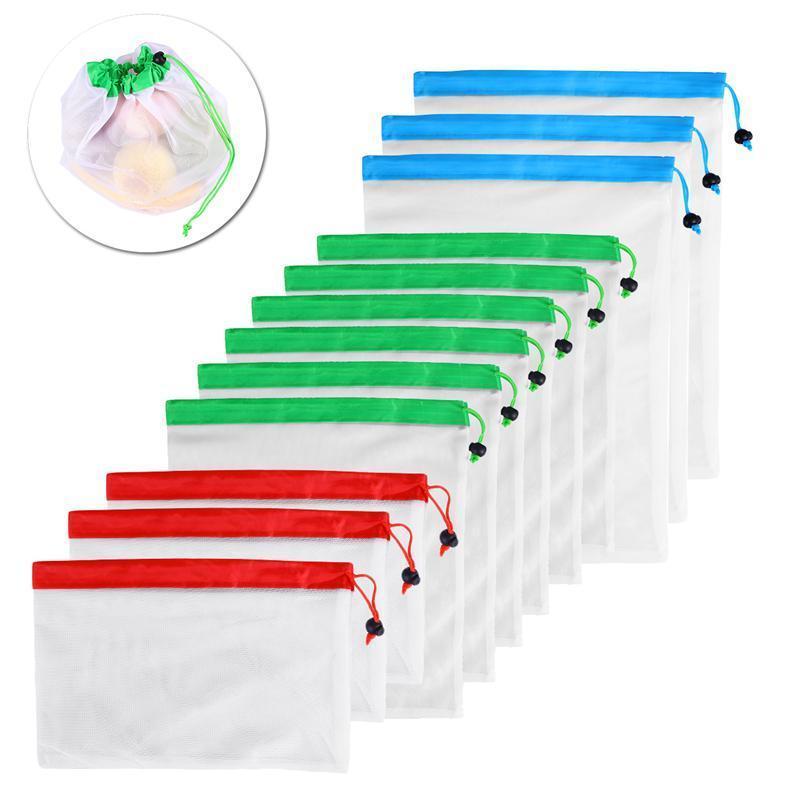 Eco Friendly Reusable Mesh Shopping Bags 12 Pack