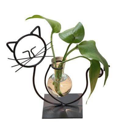Tiny Adorable Cat Figurine Flower Pot