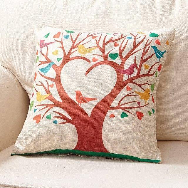 Vibrant Woodland Print Cushion Covers