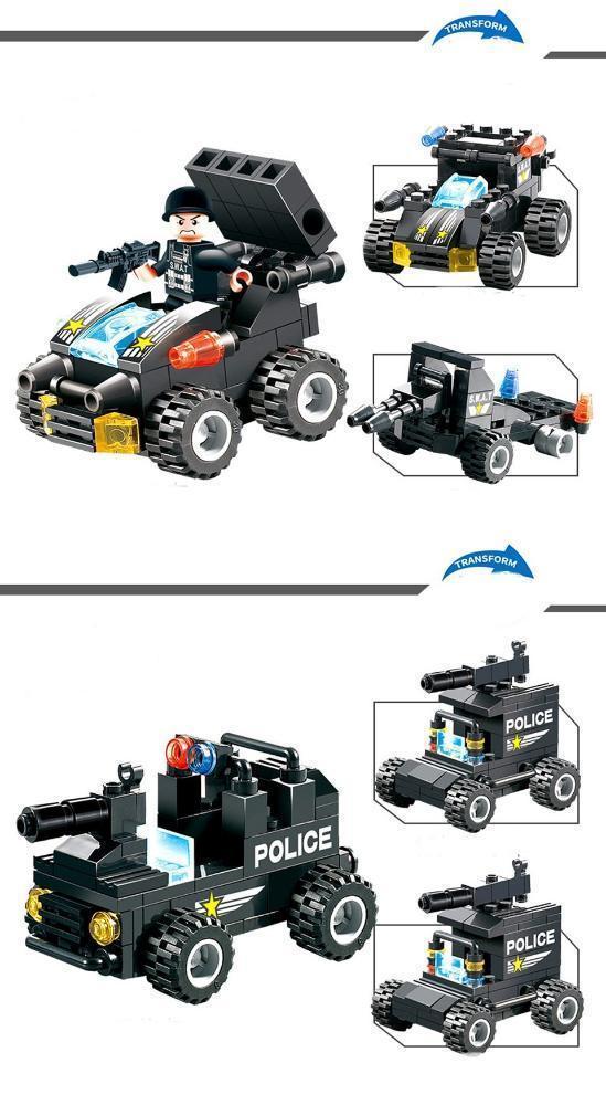 Ultimate 8-in-1 Remote Control Police Robot Building Set