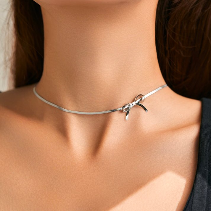 Dainty Elegant Ribbon Chain Necklace