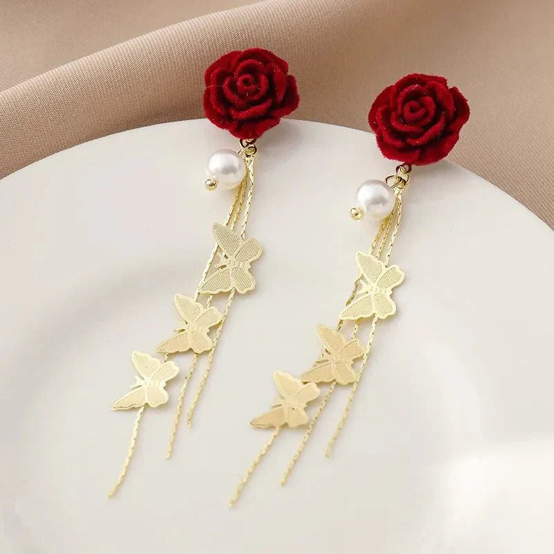 Pretty Pink Dangle Butterfly Earrings