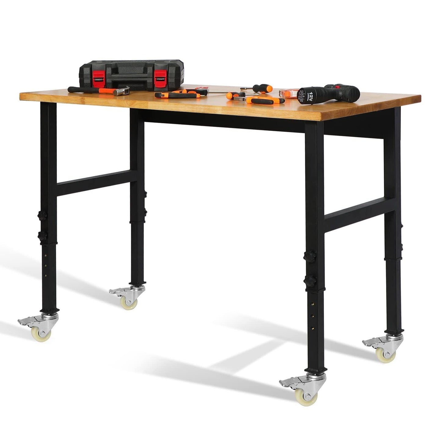Compact Folding Wood Workbench Table for Garage - Luxicro