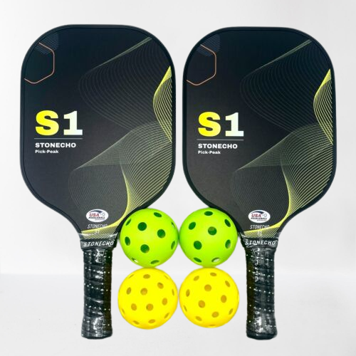 Premium Pickleball Paddles Kit with 4 Bonus Balls - Luxicro