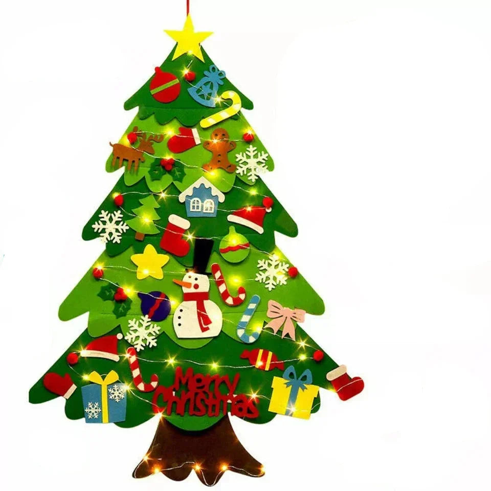 Vibrant Festive Holiday Tree with Fairy Lights