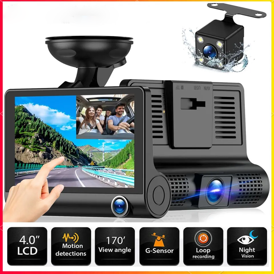 Compact Dual Lens 4 Car Dash Camera - Luxicro
