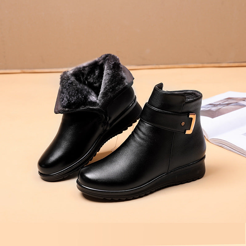 Warm Faux Fur Ankle Boots for Women - Luxicro