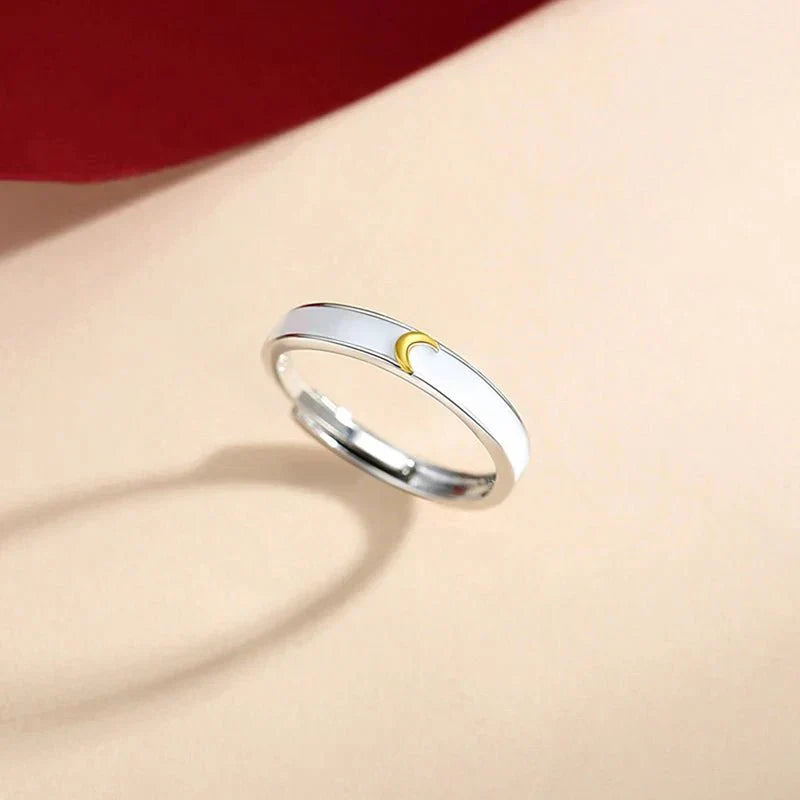 Matching Moon Star Partner Rings