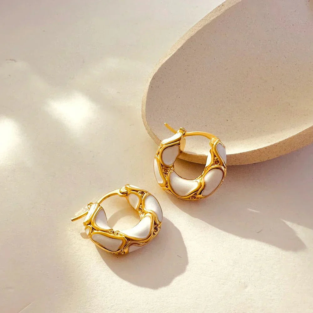 Shiny Gold Plated Hoop Earrings