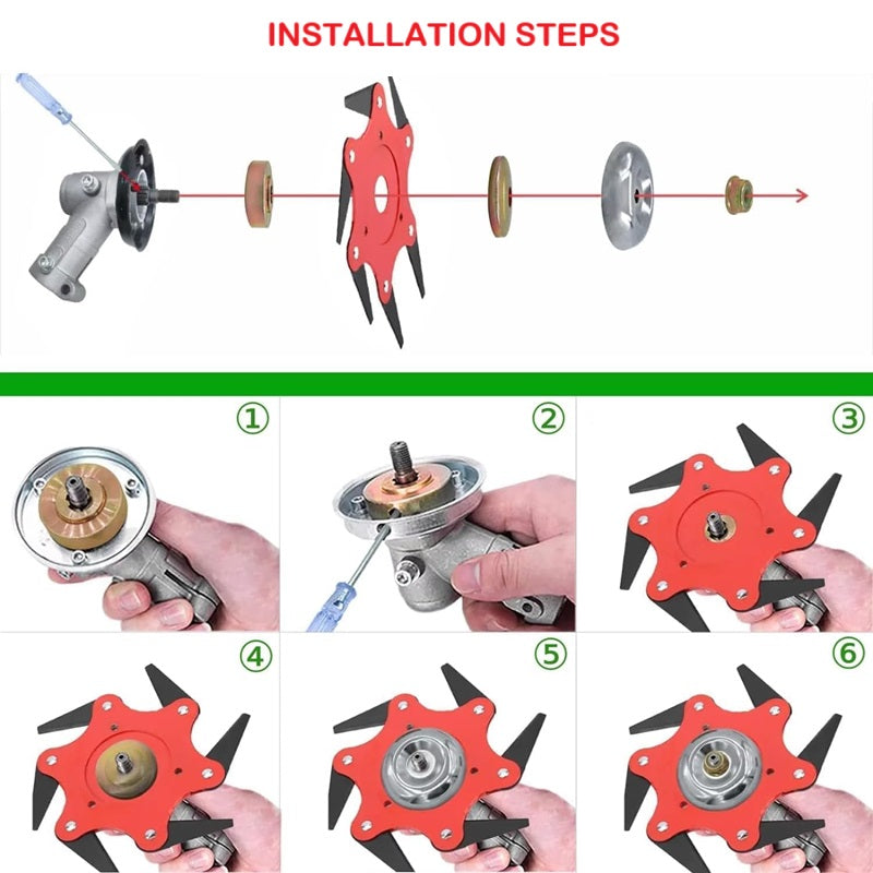 Premium 6-Blade Strong Trimmer Head
