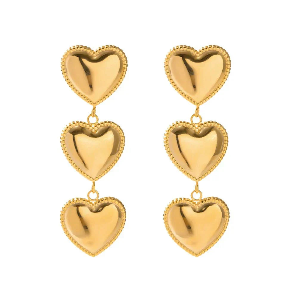 Fashionable Love Heart Drop Earrings