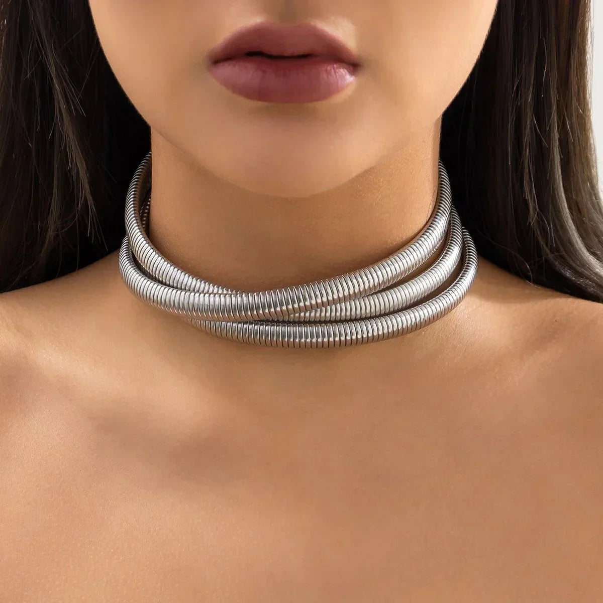 Bold 3 Layer Fashion Choker Necklace