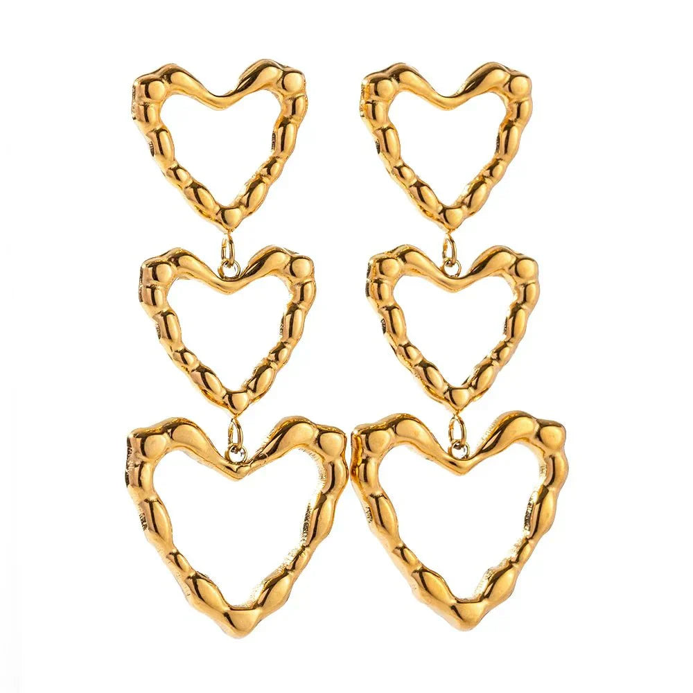 Stylish Love Heart Dangle Earrings