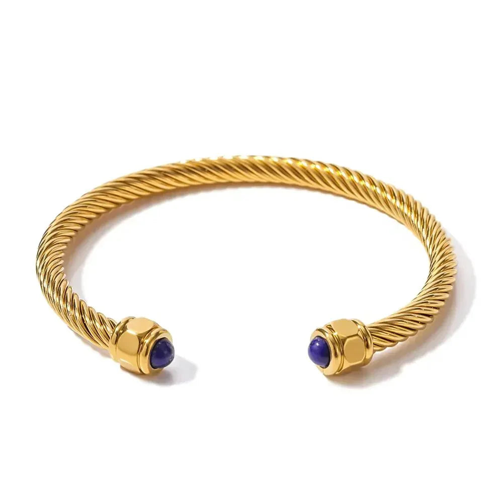 Sparkling Stone Statement Cuff Bracelet
