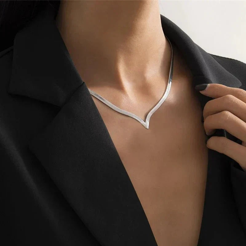 Delicate Silver Bar Chain Necklace