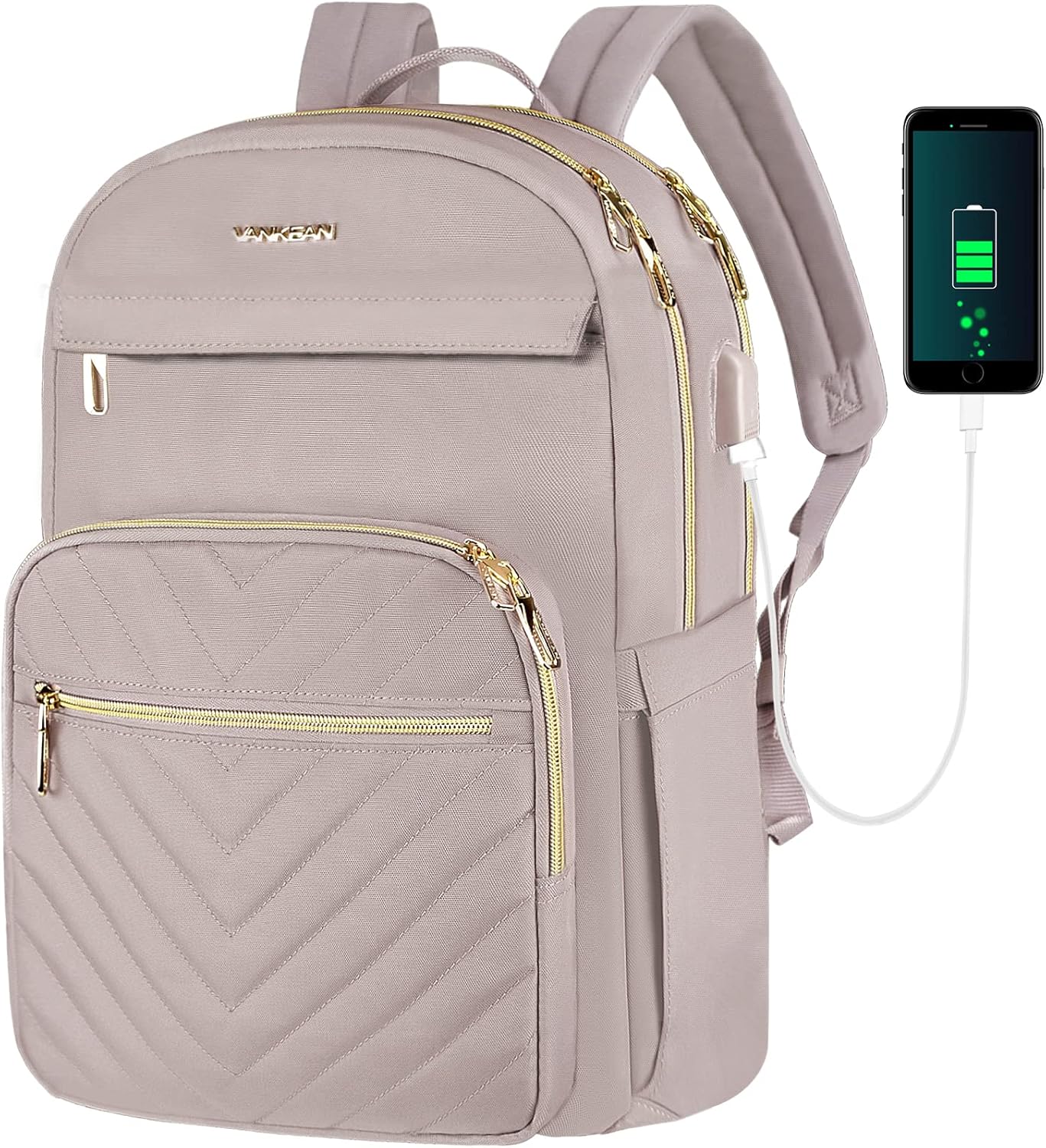 Compact Laptop Bag with USB Charger and Travel Strap