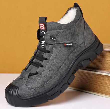 Warm Waterproof Men's Boots - Leather Lace Up Shoes