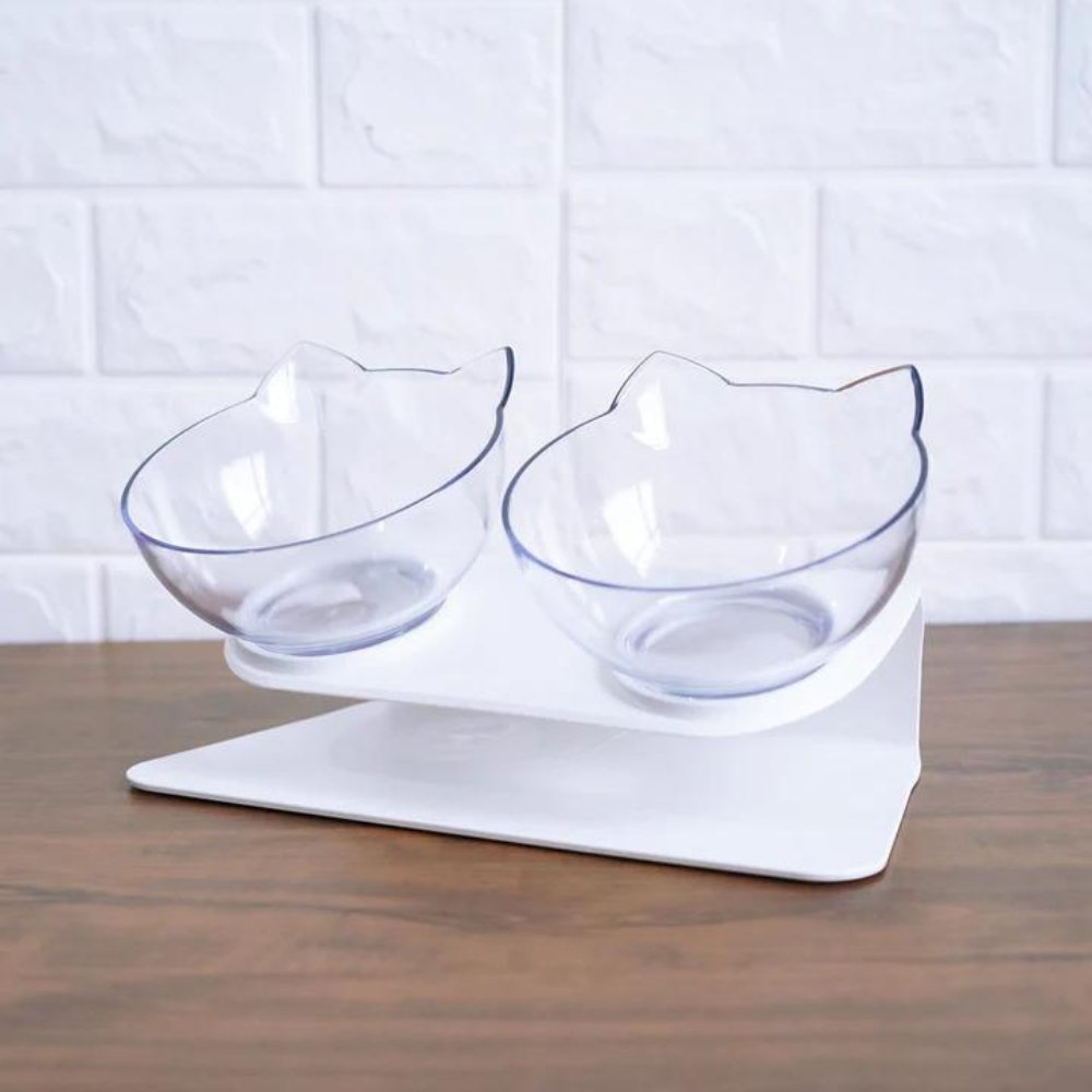 Low Profile Cat Food Bowl with Wide Shallow Dish