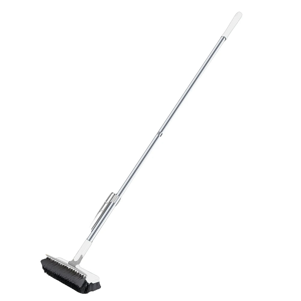Heavy Duty Floor Scrub Brush with Hard Bristles and Scraper