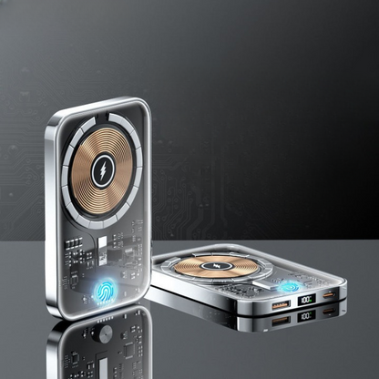 Clear Compact Portable Wireless Charging Bank - Luxicro
