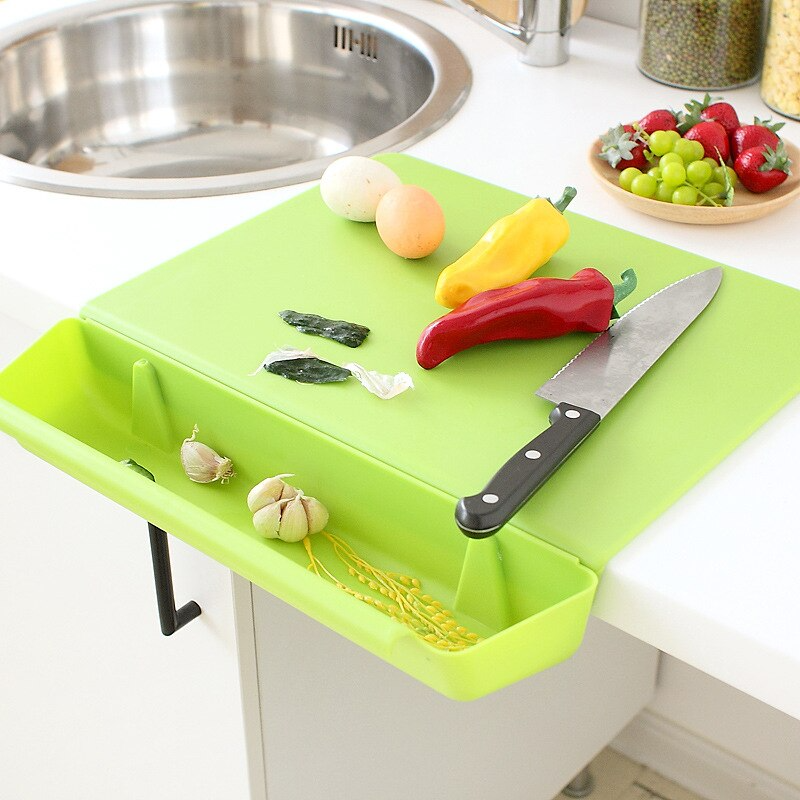 Space Saving Wood Cutting Board with Tray - Luxicro
