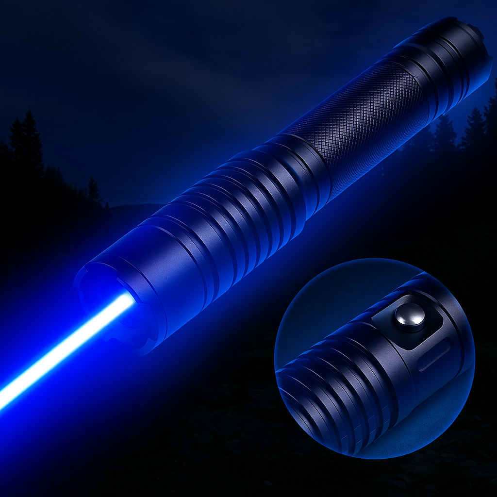 Bright Blue Laser Tactical Flashlight 5000m Range
