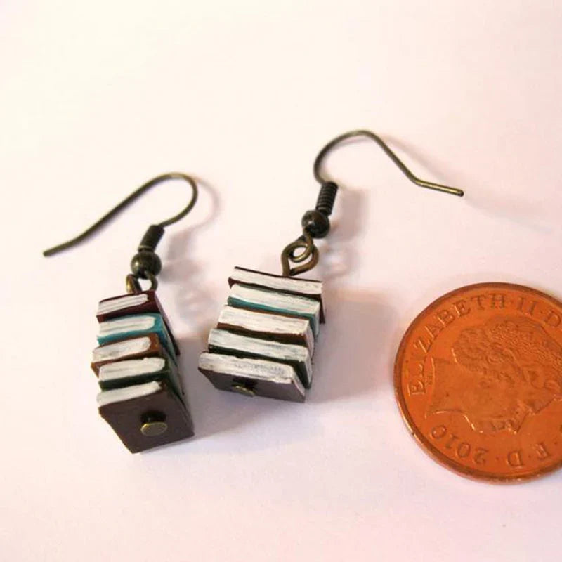 Book Shaped Dangle Earrings