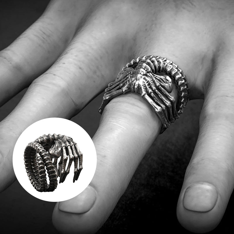 Creepy Alien Face Ring