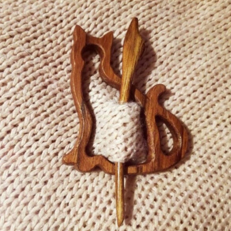 Adorable Wood Animal Brooch Pin