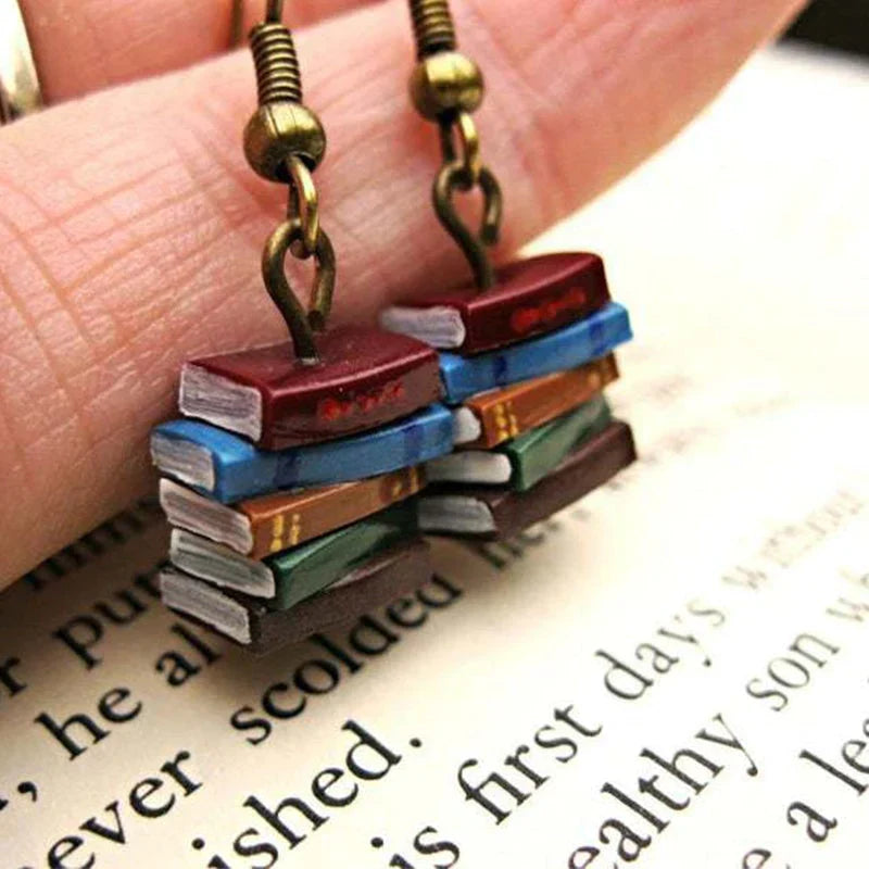 Book Shaped Dangle Earrings