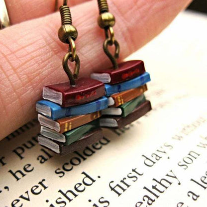 Book Shaped Dangle Earrings