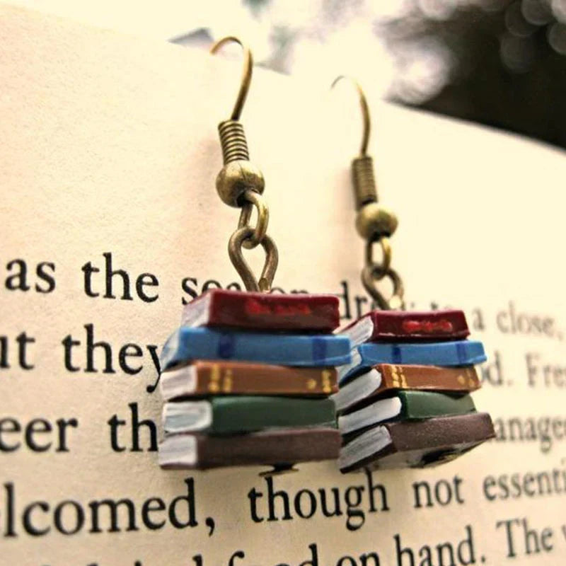 Book Shaped Dangle Earrings