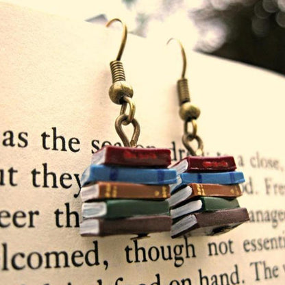 Book Shaped Dangle Earrings