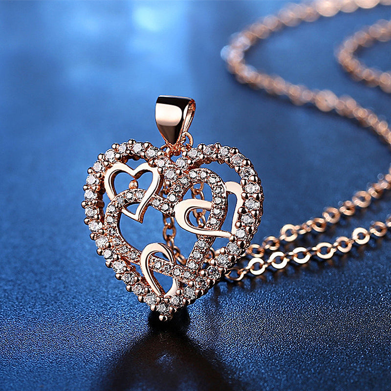 Romantic Locking Heart Chain Necklace