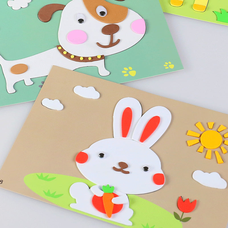 Colorful Easy 3D Animal Sticker Set