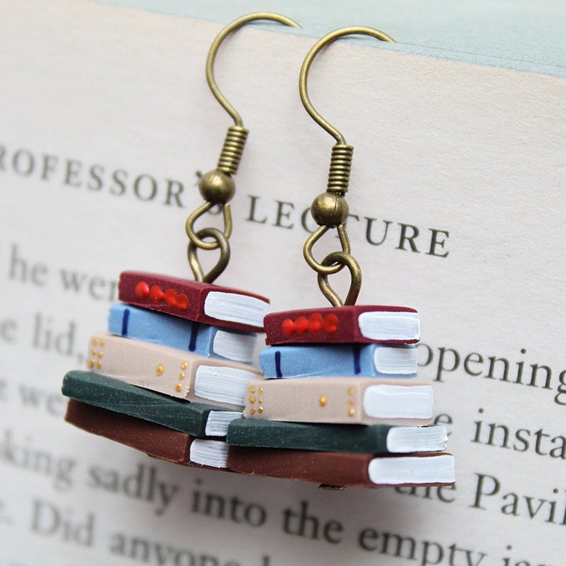 Book Shaped Dangle Earrings