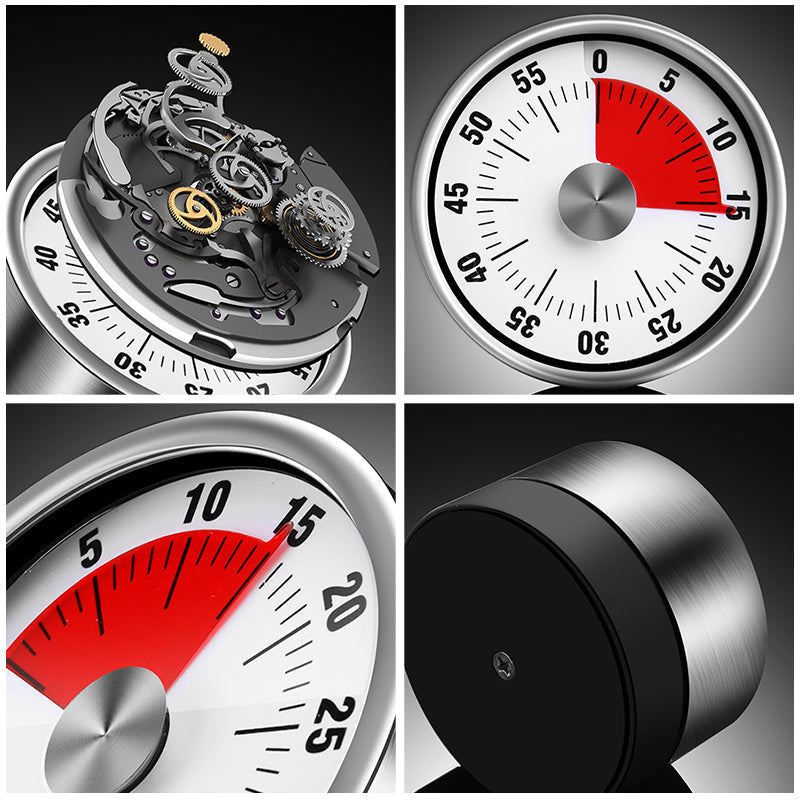 Contemporary Silver Kitchen Wall Clock