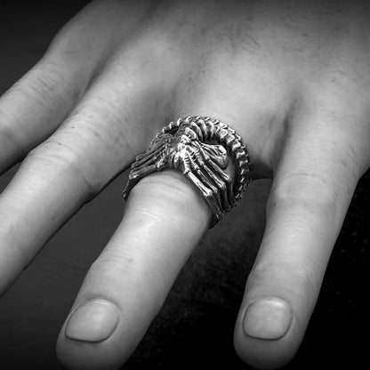 Creepy Alien Face Ring