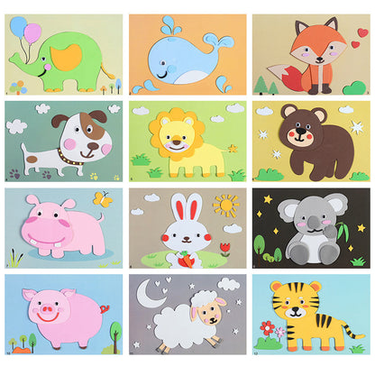 Colorful Easy 3D Animal Sticker Set