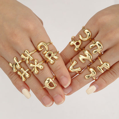 Stylish Monogram Letter Ring