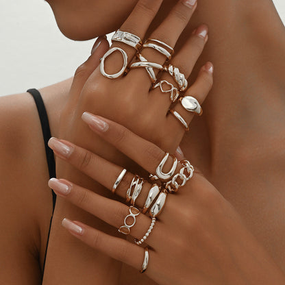 Fashionable 16 Piece Ring Set with Sizes