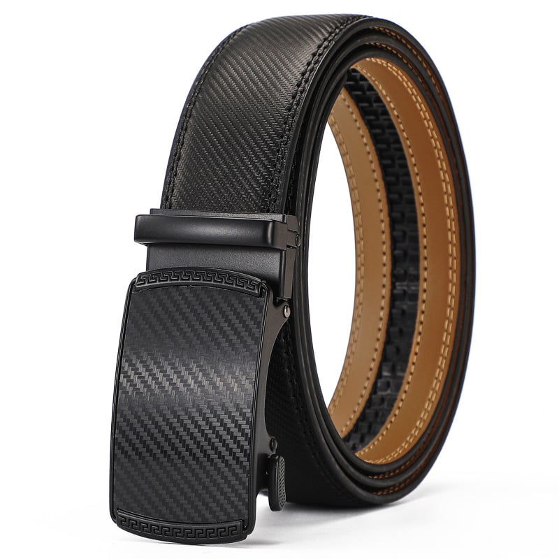 High Quality Adjustable Leather Belt With Silver Buckle