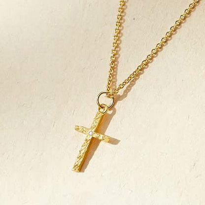 Custom Initial Gold Cross Necklace Set