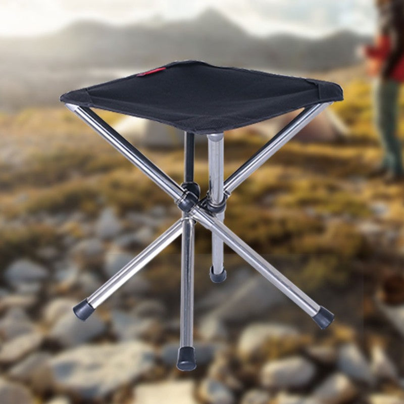 Folding Lightweight Camping Stool with Durable Metal Base - Luxicro