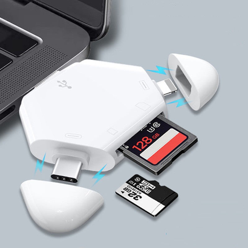 Versatile 3-in-1 Multi Card Reader with USB and Type-C - Luxicro