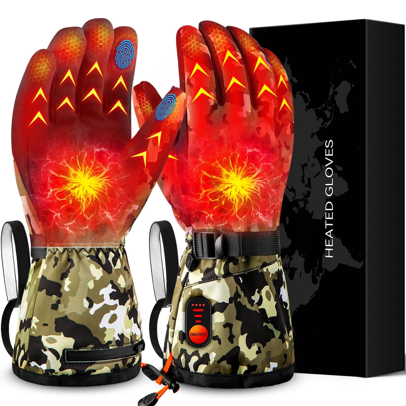 Warm Waterproof Insulated Rechargeable Gloves for Winter - Luxicro