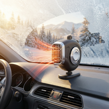 Compact Car Heater with Adjustable Air Flow