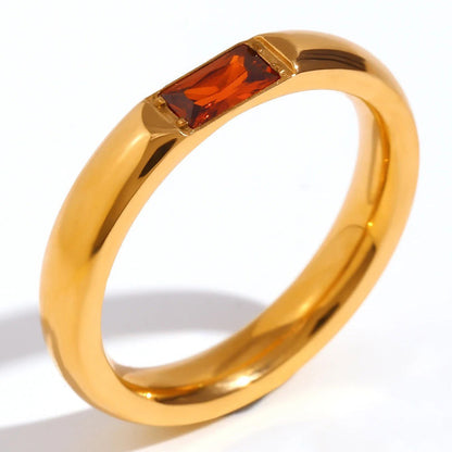 High End 18k Gold Gemstone Baguette Ring