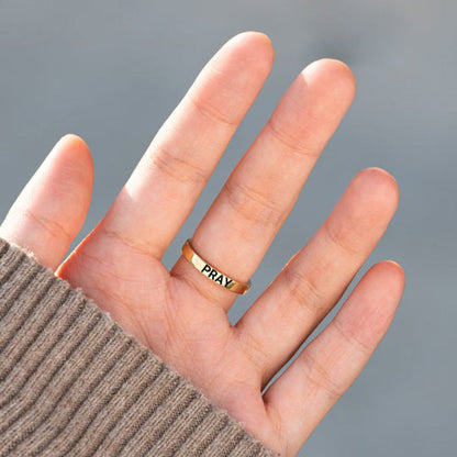 Trendy Motivational Cross Ring